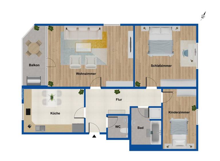 Wohnung zum Kauf 269.000 € 3 Zimmer 99 m² 3. Geschoss Hügelsheim 76549