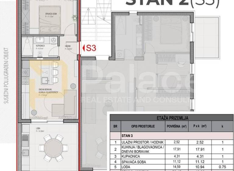 Studio zum Kauf 160.800 € 1 Zimmer 50 m² 1. Geschoss Trogir