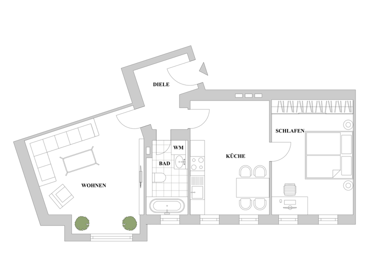 Wohnung zum Kauf 260.000 € 2,5 Zimmer 66,1 m² 2. Geschoss Bilk Düsseldorf 40223