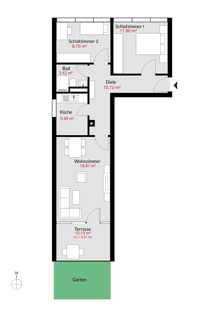 Terrassenwohnung zum Kauf 396.000 € 3 Zimmer 66,1 m²<br/>Wohnfläche EG<br/>Geschoss Unterhaching 82008