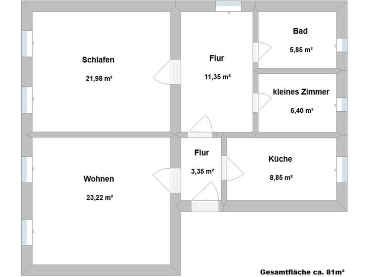 Wohnung zur Miete 1.025 € 2,5 Zimmer 81 m² 1. Geschoss Lindenstraße 32 Velten 16727