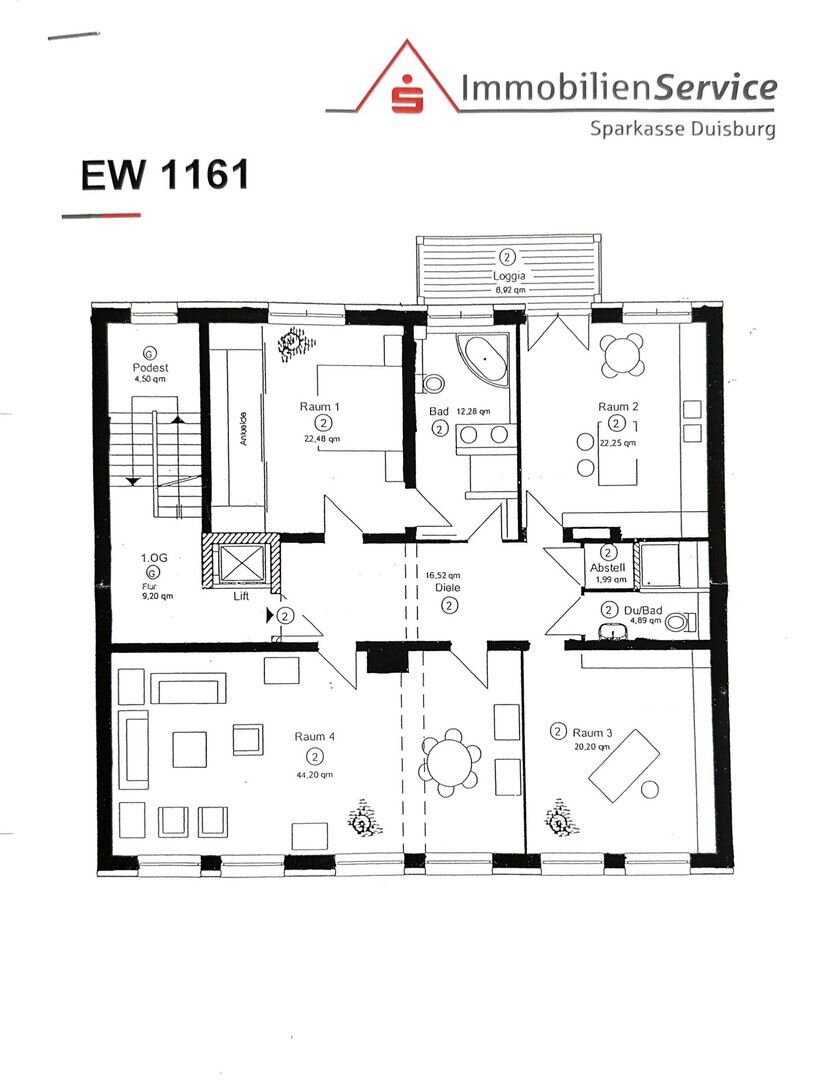 Wohnung zum Kauf provisionsfrei 339.000 € 4,5 Zimmer 148 m²<br/>Wohnfläche 1.<br/>Geschoss Claubergstr. 34 Dellviertel Duisburg 47051