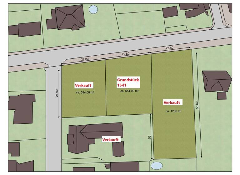 Grundstück zum Kauf 69.900 € 654 m² Grundstück Lieselotte-Rückert-Straße 2 Zscherndorf Sandersdorf-Brehna/ Zscherndorf 06792