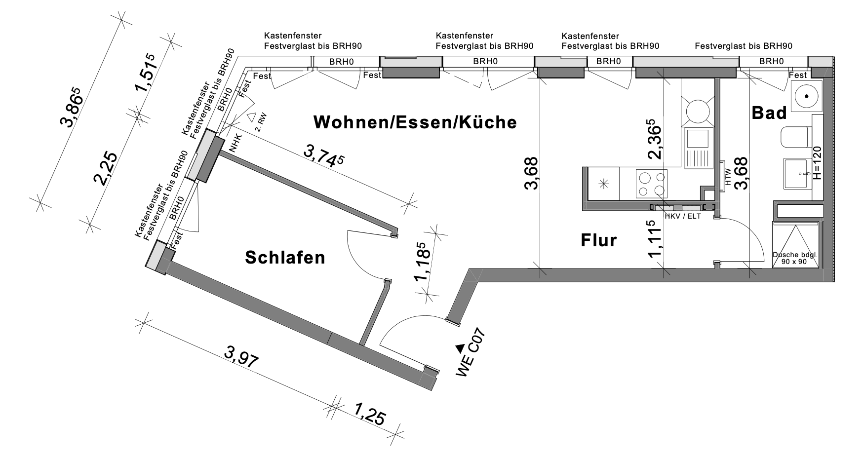 Wohnung zur Miete 850 € 2 Zimmer 48 m²<br/>Wohnfläche 1.<br/>Geschoss 01.01.2025<br/>Verfügbarkeit Bayreuther Str. 20 Wöhrd Nürnberg 90489