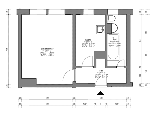 Wohnung zur Miete 354 € 1 Zimmer 29,5 m² EG frei ab 01.10.2026 Fürstenwalder Poststraße 91 Frankfurt Frankfurt (Oder) 15234