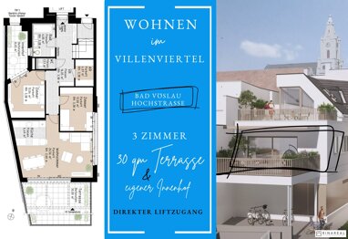 Terrassenwohnung zum Kauf provisionsfrei 521.548 € 3 Zimmer 86,4 m² 1. Geschoss Bad Vöslau 2540