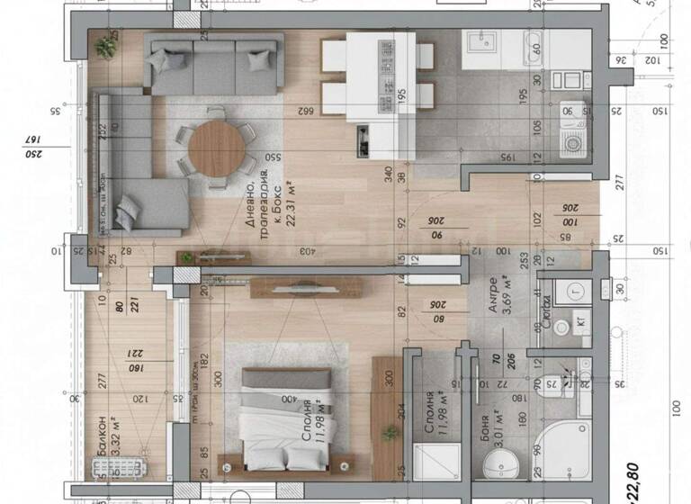 Studio zum Kauf 162.225 € 2 Zimmer 64,9 m² Sofia