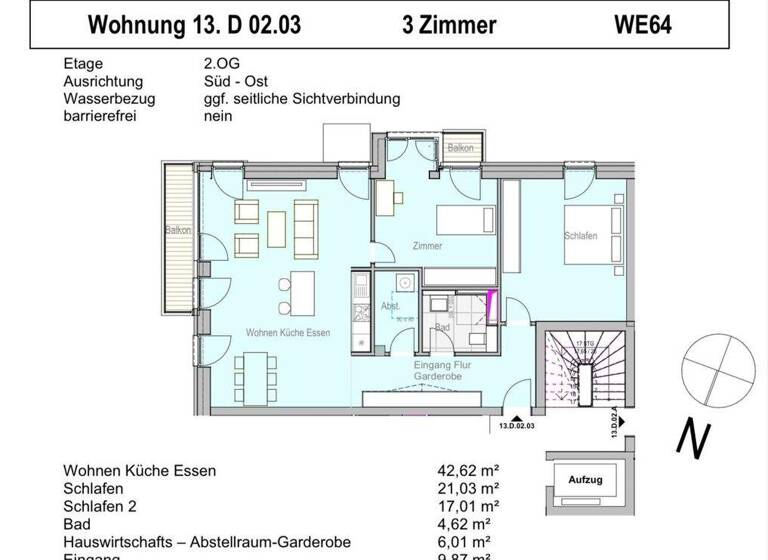 Wohnung zum Kauf - Erstbezug provisionsfrei 425.000 € 3 Zimmer 104,2 m² 2. Geschoss Gaarden-Ost Kiel 24143