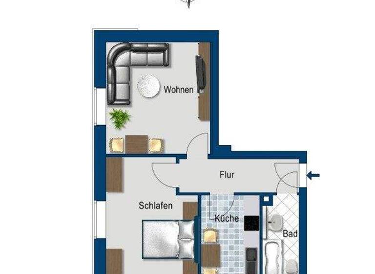 Wohnung zur Miete 308 € 2 Zimmer 45,6 m² frei ab 13.03.2026 Ganghoferstr. 7 Stadtfeld Ost Magdeburg 39108