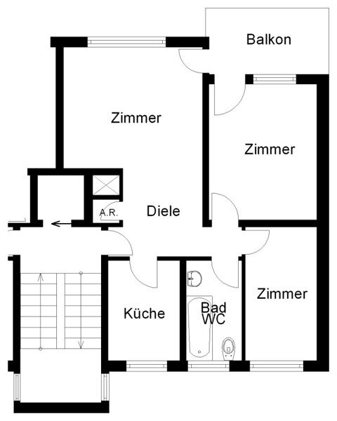 Wohnung zur Miete 603 € 3 Zimmer 66,3 m²<br/>Wohnfläche 3.<br/>Geschoss 18.02.2025<br/>Verfügbarkeit Atterstr. 201 Eversburg 41 Osnabrück 49090