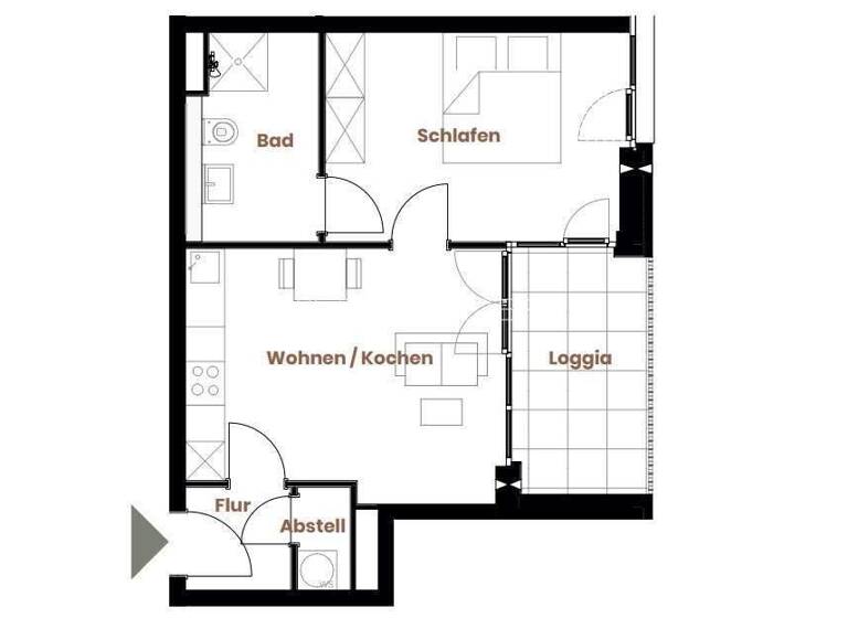 Wohnung zur Miete 699 € 2 Zimmer 46,4 m² 3. Geschoss Handelshäfen Bremen 28217