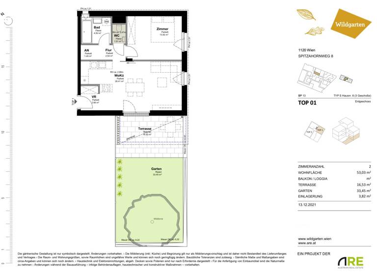 Wohnung zum Kauf - Erstbezug provisionsfrei 284.000 € 2 Zimmer EG Spitzahornweg 8 Wien 1120