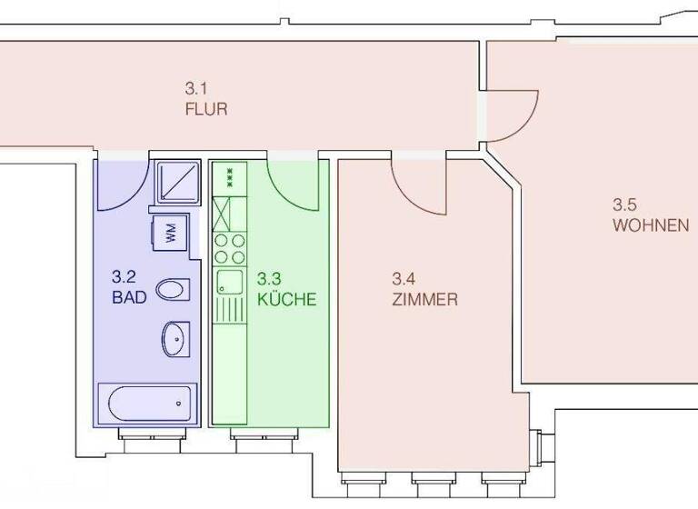 Wohnung zur Miete 732 € 2 Zimmer 81,3 m² 2. Geschoss frei ab sofort Mockauer Straße 121 Mockau-Nord Leipzig 04357