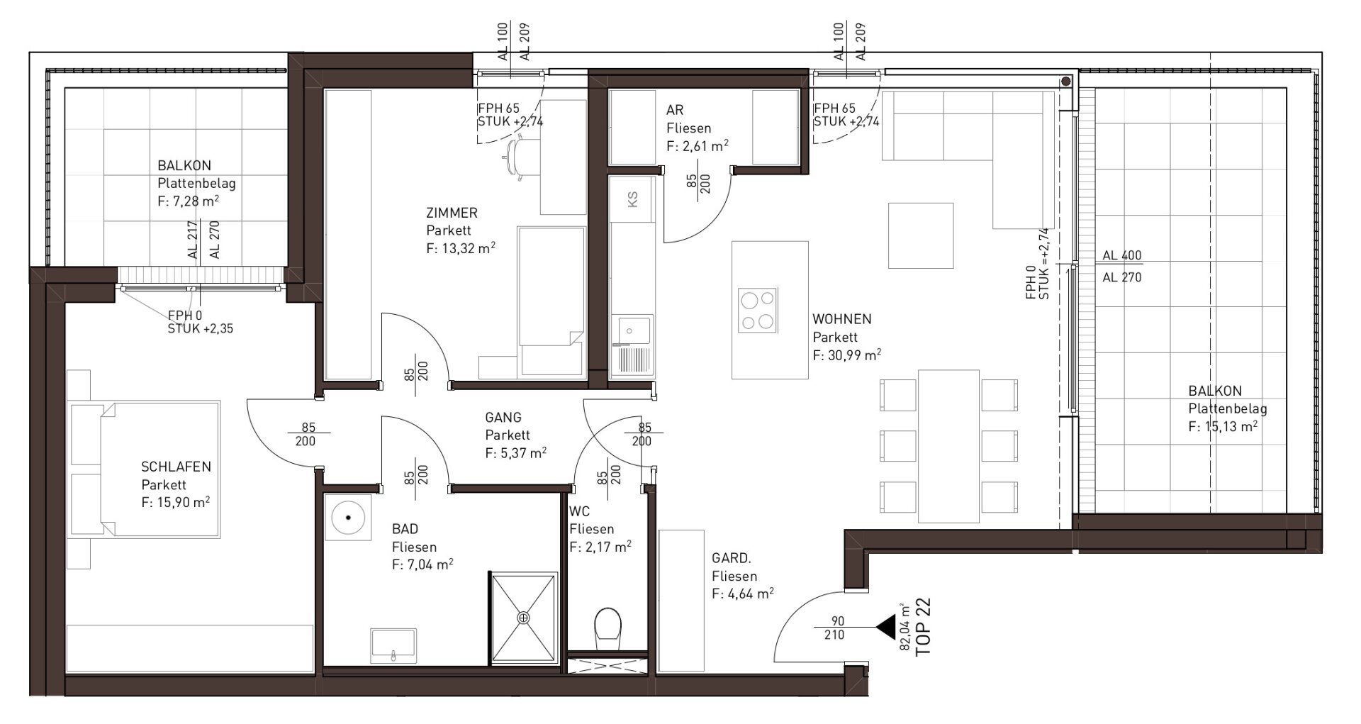 Penthouse zum Kauf 915.859 € 3 Zimmer 82,5 m²<br/>Wohnfläche Ebenzweierstraße Altmünster 4813