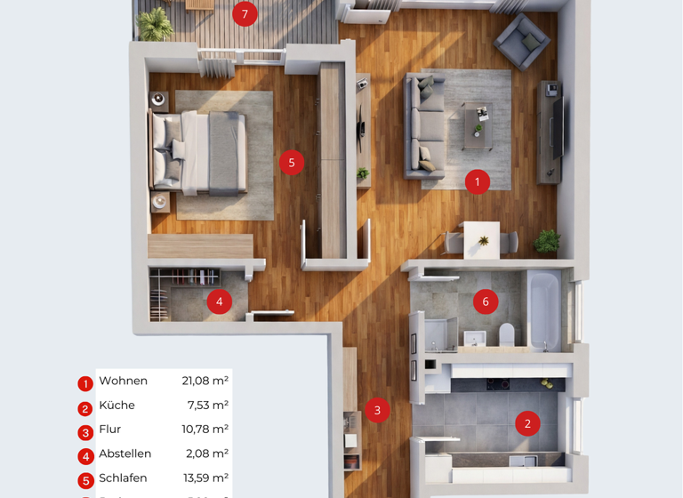 Wohnung zum Kauf provisionsfrei 169.800 € 2 Zimmer 62 m² 2. Geschoss Mühldorf Mühldorf a.Inn 84453