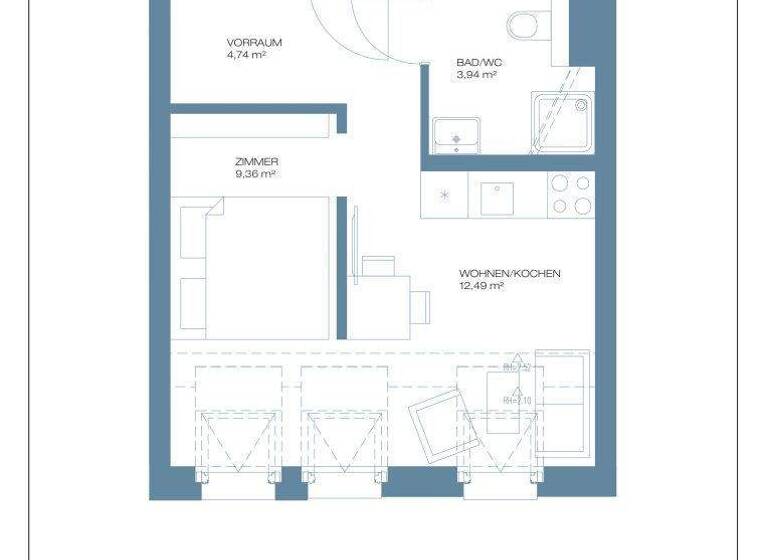 Wohnung zum Kauf provisionsfrei 282.000 € 2 Zimmer 30,5 m² 4. Geschoss Ruthnergasse Wien 1210