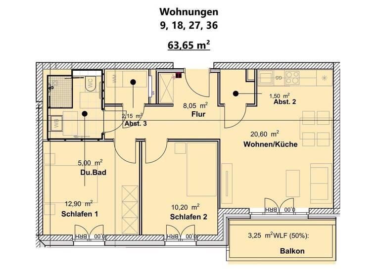 Wohnung zum Kauf - Erstbezug provisionsfrei 346.900 € 3 Zimmer 63,7 m² Trier-West Trier 54294