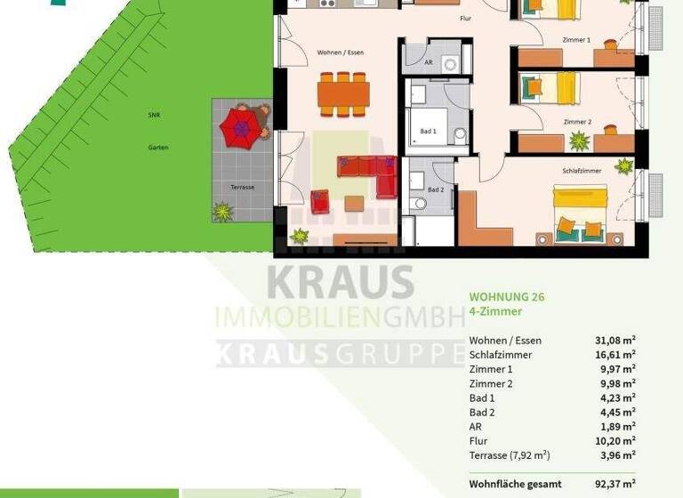 Wohnung zum Kauf provisionsfrei 635.000 € 4 Zimmer 92,4 m² EG Rohrbach Heidelberg 69126