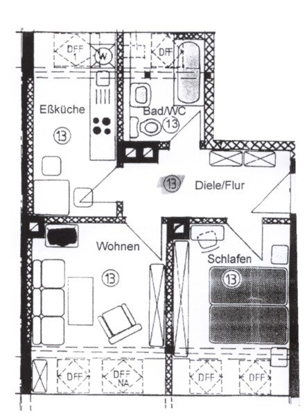 Wohnung zur Miete 250 € 2 Zimmer 43,4 m²<br/>Wohnfläche ab sofort<br/>Verfügbarkeit Franz-Mehring-Str. 51WE 13 Pölbitz 315 Zwickau-Pölbitz 08058