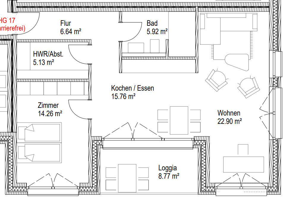 Wohnung zum Kauf provisionsfrei 346.500 € 2 Zimmer 75 m²<br/>Wohnfläche Raiffeisenstraße 2e, Nummer 17 Süderneuland I Norden 26506