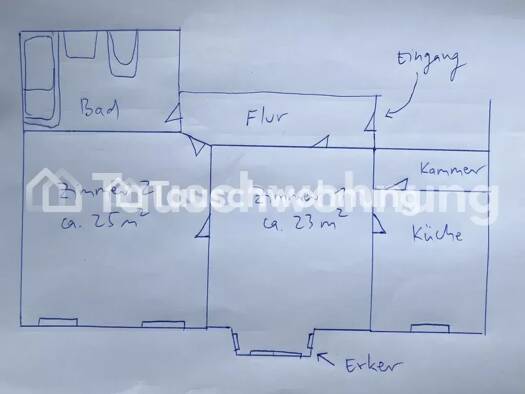 Wohnung zur Miete Tauschwohnung 500 € 2 Zimmer 78 m² 1. Geschoss Lutherplatz Süd 06110