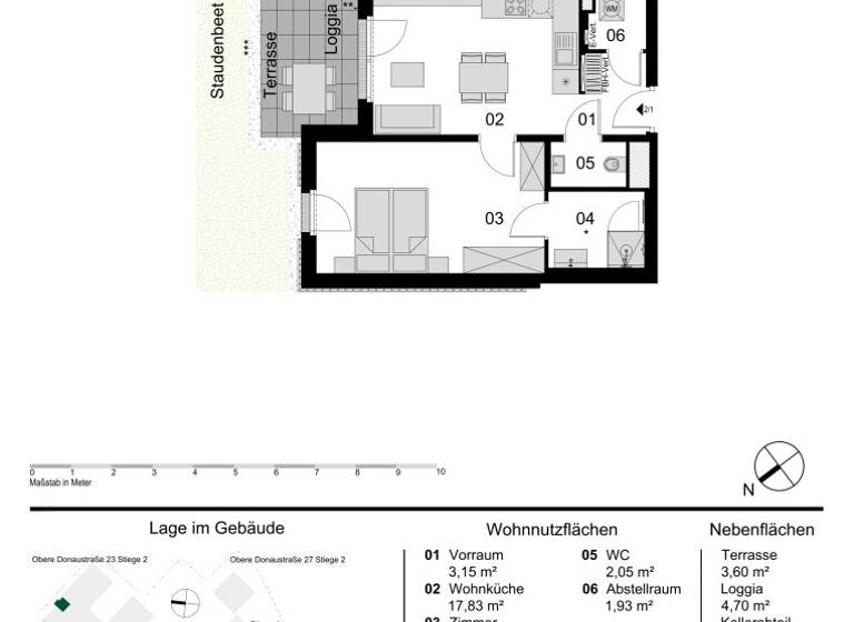 Wohnung zum Kauf - Erstbezug 419.000 € 2 Zimmer 47,6 m² EG Obere Donaustraße 23 Wien 1020