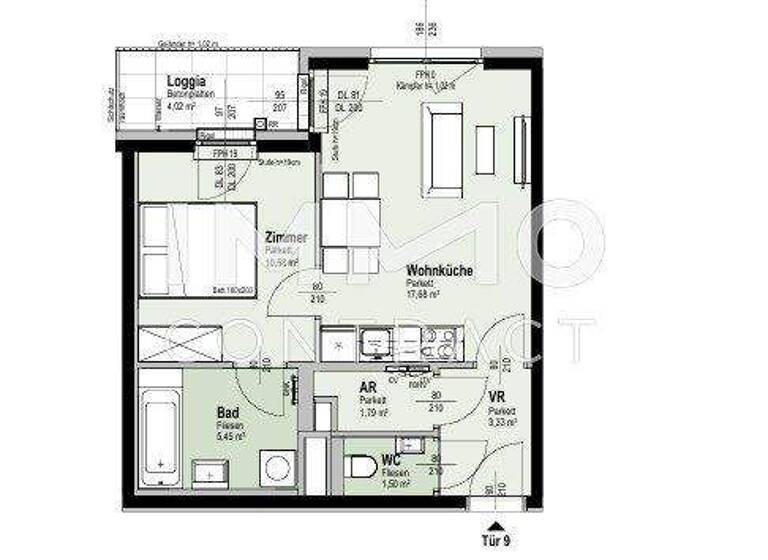 Wohnung zum Kauf - Erstbezug 269.000 € 2 Zimmer 44,3 m² 1. Geschoss Wien 1210