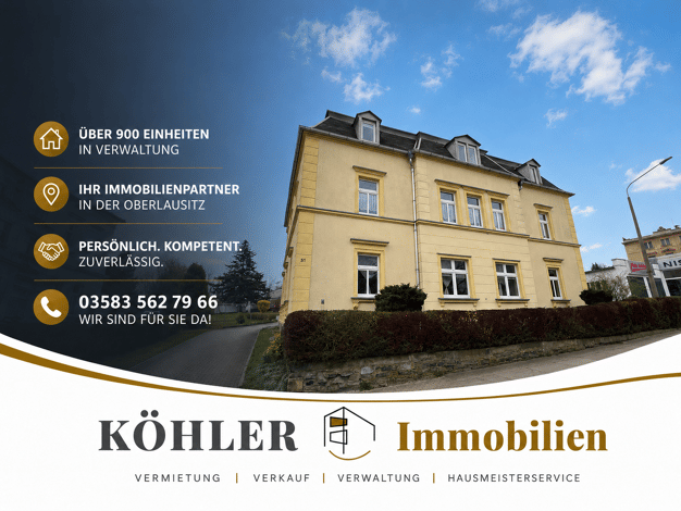 Wohnung zur Miete 200 € 2 Zimmer 61 m² Geschoss EG/2 frei ab sofort Hauptstraße 51 Neugersdorf Ebersbach-Neugersdorf 02727