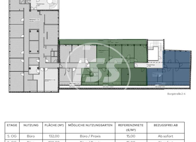 Bürofläche zur Miete provisionsfrei 15 € 132 m² Bürofläche Wilhelmstraße 48 Wiesbaden 65183
