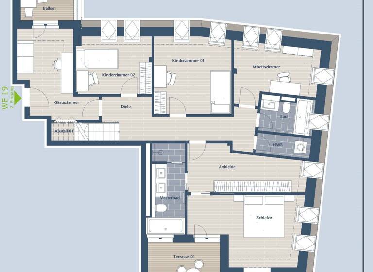 Penthouse zum Kauf provisionsfrei 1.490.000 € 6 Zimmer 194,6 m²<br/>Wohnfläche 5.<br/>Geschoss Schleußig Leipzig 04229
