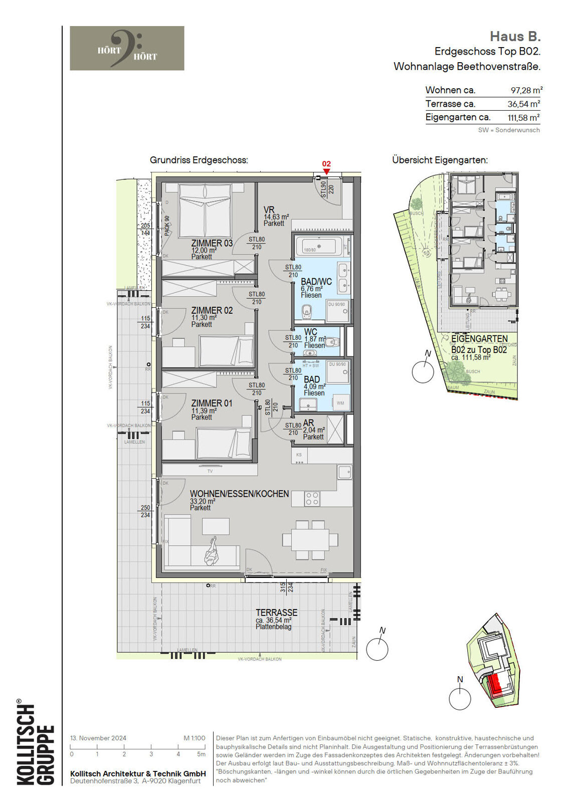 Wohnung zum Kauf 758.400 € 4 Zimmer 97,3 m²<br/>Wohnfläche St. Martin Klagenfurt am Wörthersee 9020