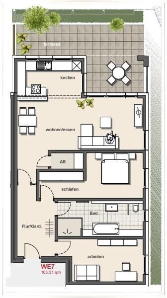 Wohnung zur Miete 1.250 € 3 Zimmer 103,3 m²<br/>Wohnfläche EG<br/>Geschoss Soest Soest 59494