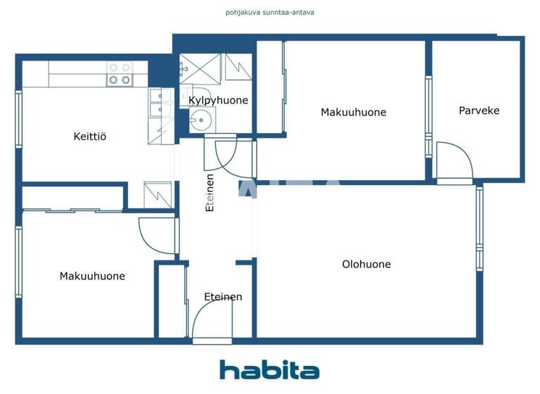 Studio zum Kauf 275.000 € 3 Zimmer 69,5 m² 2. Geschoss Koskelantie 7 Helsinki 00610
