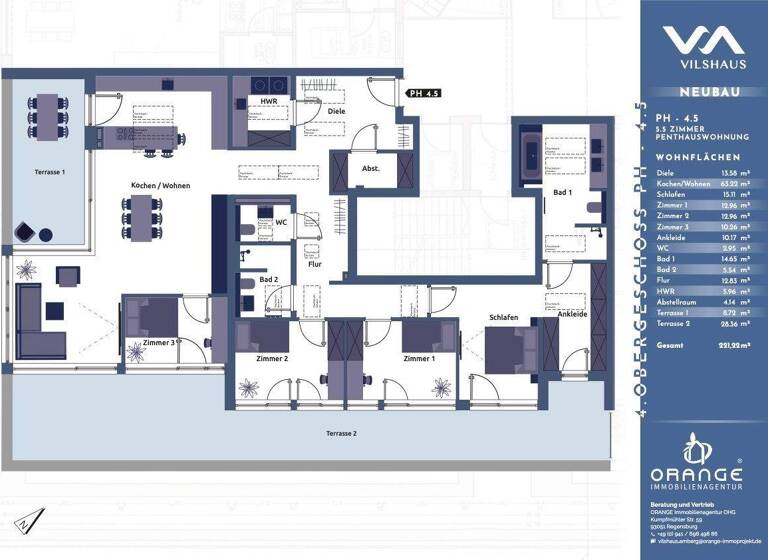 Penthouse zum Kauf provisionsfrei 1.164.000 € 5,5 Zimmer 221,4 m² frei ab 31.08.2027 Amberg 92224