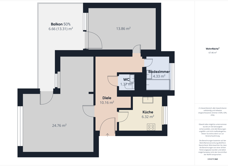 Wohnung zur Miete 730 € 2 Zimmer 65 m²<br/>Wohnfläche 3.<br/>Geschoss ab sofort<br/>Verfügbarkeit Deggendorf Deggendorf 94469