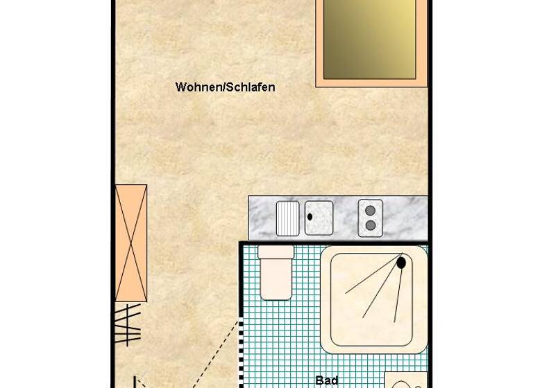 Wohnung zur Miete 315 € 1 Zimmer 16,6 m²<br/>Wohnfläche 2.<br/>Geschoss 01.07.2025<br/>Verfügbarkeit Innenstadt Erlangen 91054