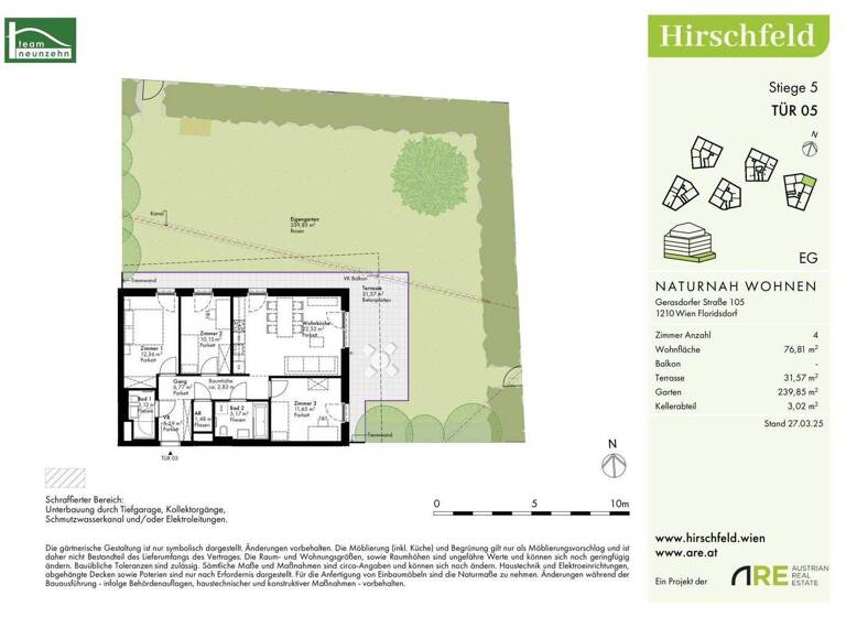 Wohnung zum Kauf - Erstbezug provisionsfrei 474.400 € 4 Zimmer 76,8 m² EG Gerasdorfer Straße 105 Wien 1210