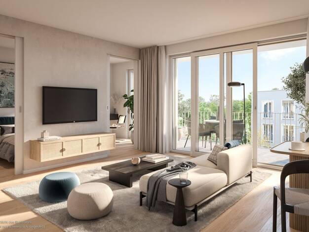 Wohnung zum Kauf - Neubau provisionsfrei 299.000 € 1 Zimmer 34,4 m² 1. Geschoss Schmetterlingsstraße 1 Heimstetten Kirchheim bei München 85551