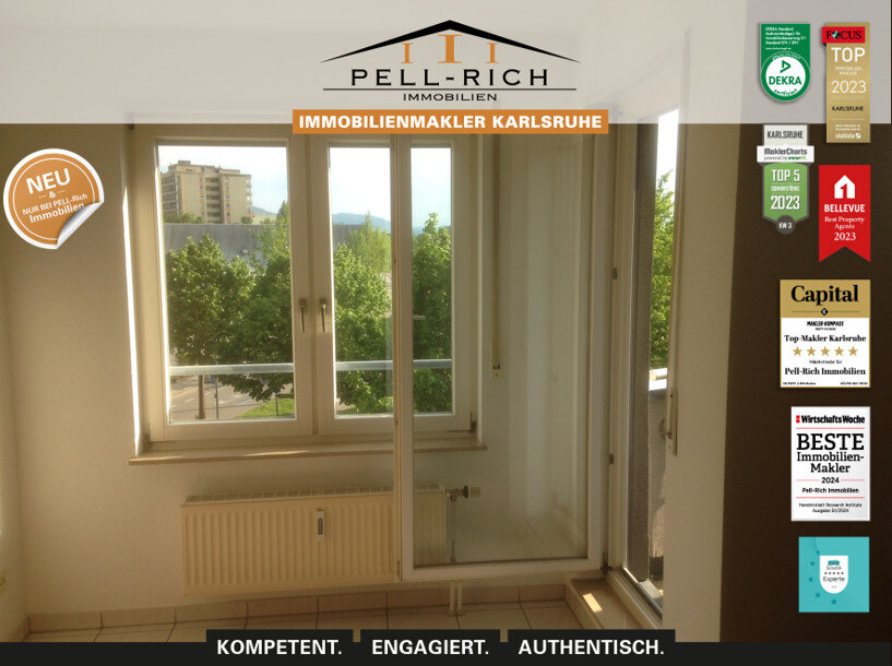 Wohnung zur Miete 555 € 1 Zimmer 37 m²<br/>Wohnfläche 2.<br/>Geschoss ab sofort<br/>Verfügbarkeit Ettlingen - Kernstadt 2 Ettlingen 76275