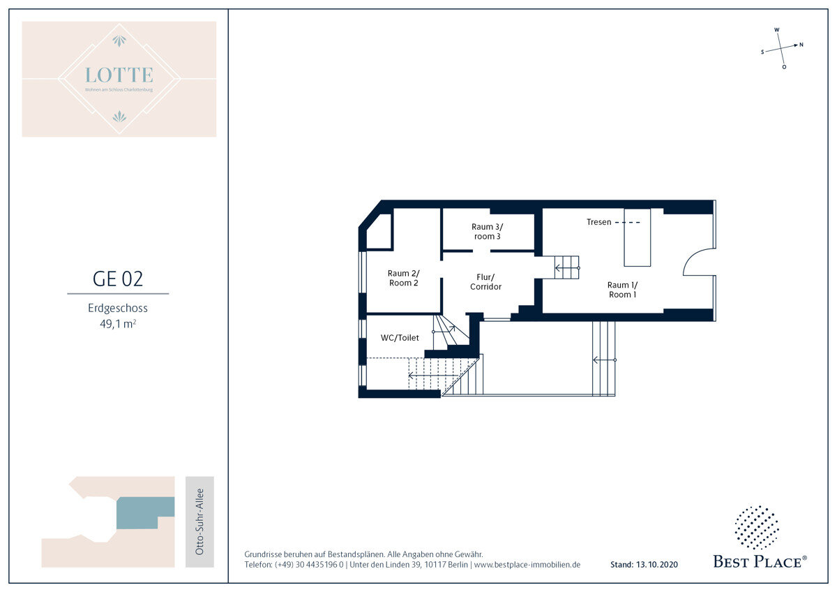 Laden zum Kauf provisionsfrei 5.804 € 2 Zimmer 49,1 m²<br/>Verkaufsfläche Otto-Suhr-Allee 143 Charlottenburg Berlin 10585