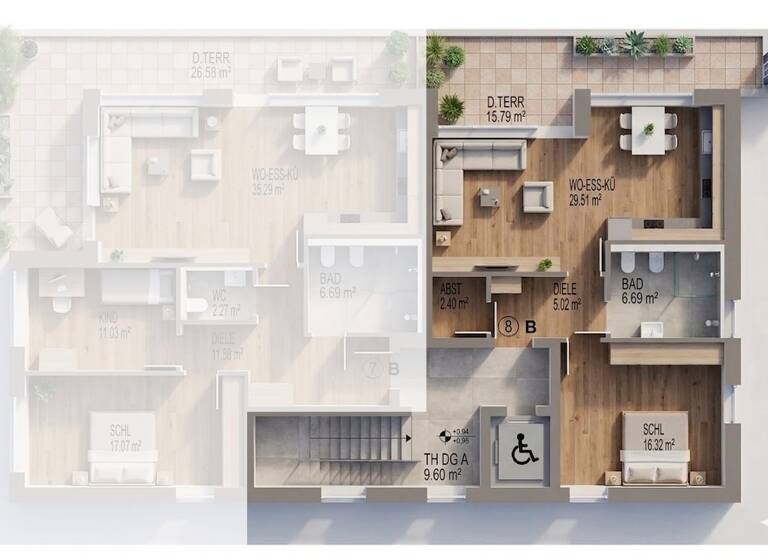 Wohnung zum Kauf provisionsfrei 417.000 € 2 Zimmer 67,8 m² 1. Geschoss Münchner Straße 43 Neuburg Neuburg an der Donau 86633