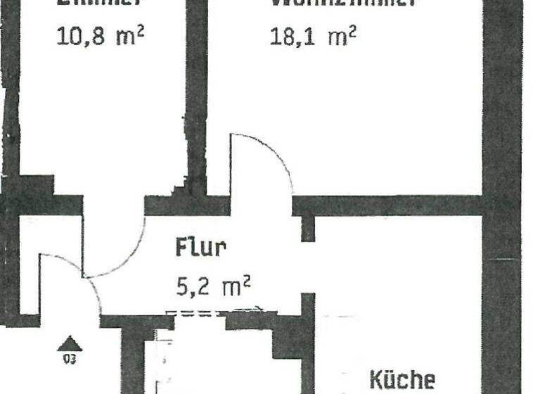 Wohnung zur Miete 410 € 3 Zimmer 63 m² 2. Geschoss frei ab 01.04.2026 Dresdner Str. 26 Döbeln 04720