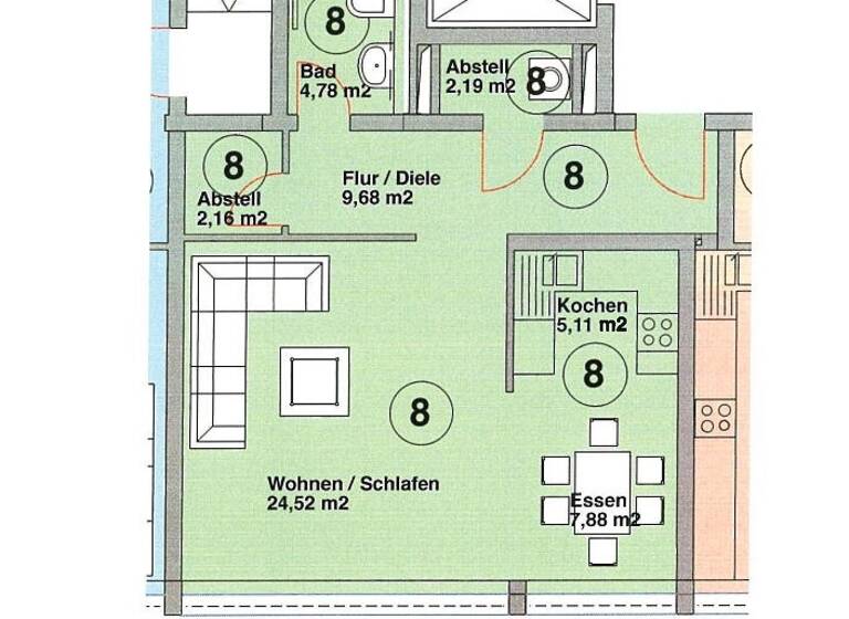 Wohnung zur Miete 640 € 1 Zimmer 56,3 m²<br/>Wohnfläche 3.<br/>Geschoss ab sofort<br/>Verfügbarkeit Fichtestraße 3 Frauenland Würzburg 97074