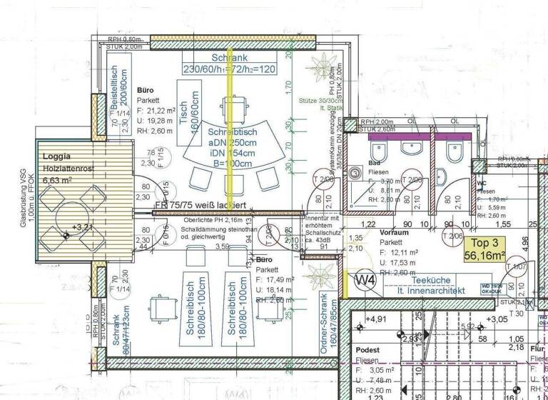 Wohnung zur Miete 1.183 € 2 Zimmer 56,2 m² 1. Geschoss Wien 1130