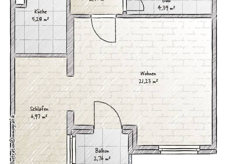 Wohnung zum Kauf 88.000 € 1,5 Zimmer 42 m² Buntekuh Lübeck 23558