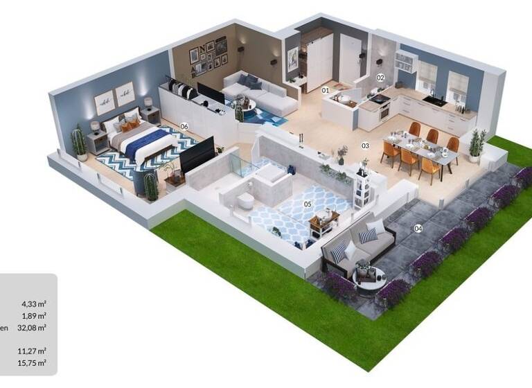 Wohnung zur Miete - Erstbezug 965 € 2 Zimmer 72,6 m² frei ab sofort Hilten Neuenhaus 49828