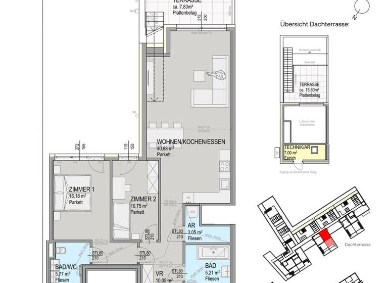 Maisonette zum Kauf 998.000 € 3 Zimmer 100,9 m² Klosterneuburg 3400