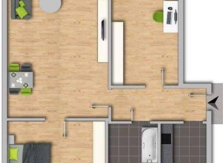 Wohnung zur Miete 327 € 3 Zimmer 58,4 m² EG frei ab sofort Waldstraße 10 Crossen Crossen an der Elster 07613