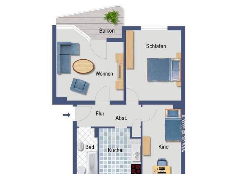 Wohnung zum Kauf provisionsfrei 142.500 € 3 Zimmer 57,4 m² 1. Geschoss Wiesengrund 11 Dellwig Essen 45357