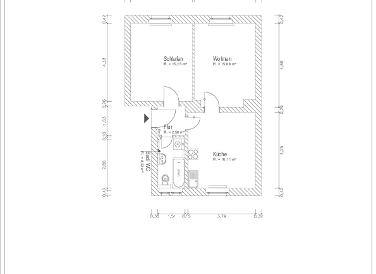 Wohnung zur Miete 330 € 2 Zimmer 53,8 m² 1. Geschoss Terrassenstr. 32 Hilbersdorf Chemnitz 09131